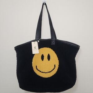 Black and Yellow Smiley Face Tote Bag